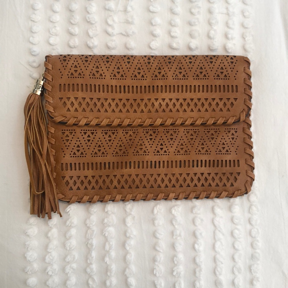Lulu’s Brown Woven Clutch